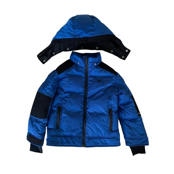 Luxury Gucci Youth Down Blue Hooded Jacket with Black Accents (Waterproof) - Picture 3 of 16